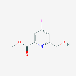 molecular formula C8H8INO3 B13976432 Methyl 6-(hydroxymethyl)-4-iodopicolinate 