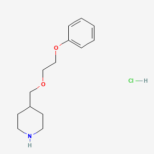molecular formula C14H22ClNO2 B1397646 4-[(2-Phenoxyethoxy)methyl]piperidine hydrochloride CAS No. 1220036-83-8
