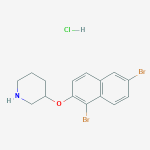 3-[(1,6-Dibromo-2-naphthyl)oxy]piperidine hydrochloride
