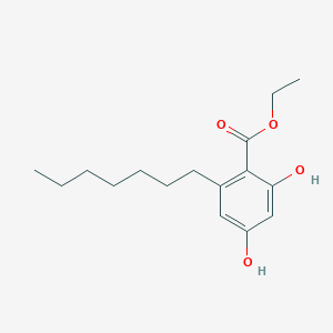 molecular formula C16H24O4 B13976540 Ethyl 2-heptyl-4,6-dihydroxybenzoate CAS No. 38862-66-7