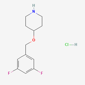 molecular formula C12H16ClF2NO B1397656 4-[(3,5-Difluorobenzyl)oxy]piperidine hydrochloride CAS No. 1220016-24-9