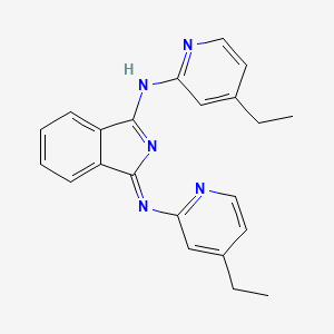 molecular formula C22H21N5 B13976564 (1Z)-N-(4-Ethylpyridin-2-yl)-1-[(4-ethylpyridin-2-yl)imino]-1H-isoindol-3-amine CAS No. 61702-05-4