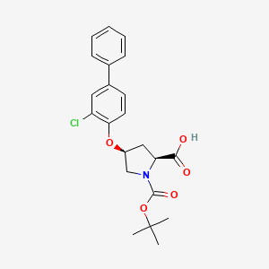 (2S,4S)-1-(tert-Butoxycarbonyl)-4-[(3-chloro[1,1'-biphenyl]-4-yl)oxy]-2-pyrrolidinecarboxylic acid