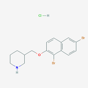 molecular formula C16H18Br2ClNO B1397661 3-{[(1,6-Dibromo-2-naphthyl)oxy]methyl}piperidine hydrochloride CAS No. 1220018-17-6