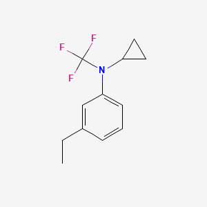 molecular formula C12H14F3N B13976678 N-cyclopropyl-3-ethyl-N-(trifluoromethyl)aniline 