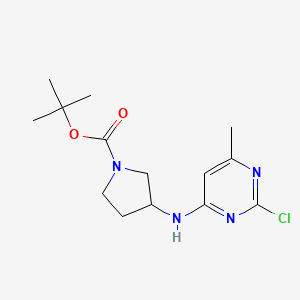 molecular formula C14H21ClN4O2 B13976703 tert-Butyl 3-((2-chloro-6-methylpyrimidin-4-yl)amino)pyrrolidine-1-carboxylate 