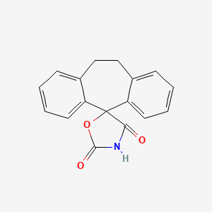 molecular formula C17H13NO3 B13976704 Spiro(5H-dibenzo(a,d)cycloheptene-5,5'-oxazolidine)-2',4'-dione, 10,11-dihydro- CAS No. 64036-60-8