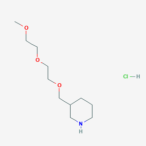 molecular formula C11H24ClNO3 B1397677 3-{[2-(2-Methoxyethoxy)ethoxy]methyl}piperidine hydrochloride CAS No. 1220028-43-2