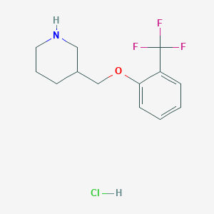 molecular formula C13H17ClF3NO B1397678 3-{[2-(Trifluoromethyl)phenoxy]methyl}piperidine hydrochloride CAS No. 1219960-58-3