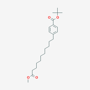 molecular formula C23H36O4 B13976827 Methyl 4-[(1,1-dimethylethoxy)carbonyl]benZeneundecanoate 
