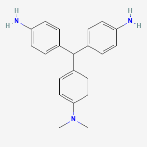 molecular formula C21H23N3 B13976960 Benzenamine, 4-[bis(4-aminophenyl)methyl]-N,N-dimethyl- CAS No. 71902-35-7
