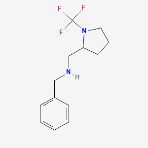 molecular formula C13H17F3N2 B13976990 N-benzyl-1-(1-(trifluoromethyl)pyrrolidin-2-yl)methanamine 