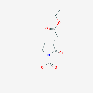 molecular formula C13H21NO5 B13977015 Tert-butyl 3-(2-ethoxy-2-oxoethyl)-2-oxopyrrolidine-1-carboxylate 