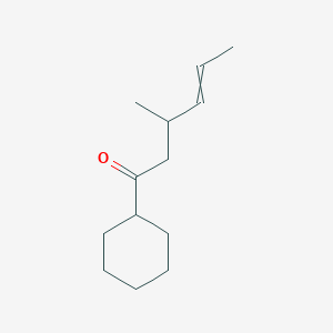 molecular formula C13H22O B13977030 1-Cyclohexyl-3-methylhex-4-en-1-one CAS No. 62835-01-2