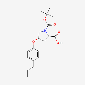 molecular formula C19H27NO5 B1397705 (2S,4S)-1-(叔丁氧羰基)-4-(4-丙基苯氧基)-2-吡咯烷羧酸 CAS No. 1354486-34-2