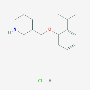 molecular formula C15H24ClNO B1397711 3-[(2-Isopropylphenoxy)methyl]piperidine hydrochloride CAS No. 1220018-10-9