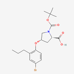 molecular formula C19H26BrNO5 B1397715 (2S,4S)-4-(4-Bromo-2-propylphenoxy)-1-(tert-butoxycarbonyl)-2-pyrrolidinecarboxylic acid CAS No. 1354484-81-3