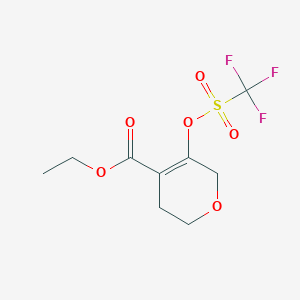 molecular formula C9H11F3O6S B13977194 ethyl 5-(((trifluoromethyl)sulfonyl)oxy)-3,6-dihydro-2H-pyran-4-carboxylate 