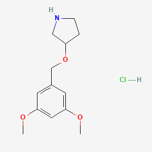 molecular formula C13H20ClNO3 B1397721 3-[(3,5-Dimethoxybenzyl)oxy]pyrrolidine hydrochloride CAS No. 1220036-68-9