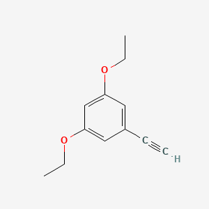 molecular formula C12H14O2 B13977237 1,3-Diethoxy-5-ethynylbenzene 