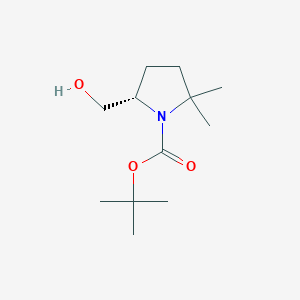 molecular formula C12H23NO3 B13977262 Tert-butyl (S)-5-(hydroxymethyl)-2,2-dimethylpyrrolidine-1-carboxylate 