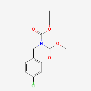 molecular formula C14H18ClNO4 B13977287 tert-butyl N-[(4-chlorophenyl)methyl]-N-methoxycarbonylcarbamate 