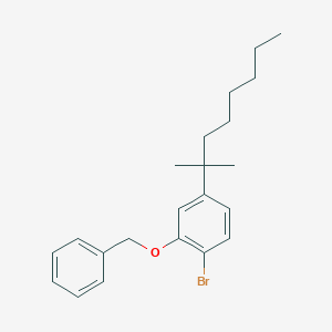 molecular formula C22H29BrO B139773 2-(Benzyloxy)-1-bromo-4-(2-methyloctan-2-YL)benzene CAS No. 70120-16-0