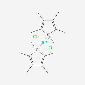 molecular formula C20H30Cl2Hf B13977304 Bis(pentamethylcyclopentadienyl)hafniumdichloride 