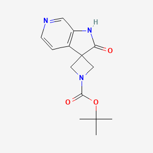 molecular formula C14H17N3O3 B13977336 Tert-butyl 2'-oxo-1',2'-dihydrospiro[azetidine-3,3'-pyrrolo[2,3-C]pyridine]-1-carboxylate 