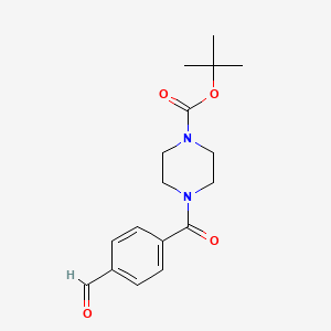 molecular formula C17H22N2O4 B1397735 Tert-butyl 4-(4-formylbenzoyl)piperazine-1-carboxylate CAS No. 929622-18-4