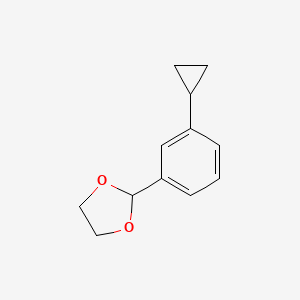molecular formula C12H14O2 B13977447 2-(3-Cyclopropylphenyl)-1,3-dioxolane 