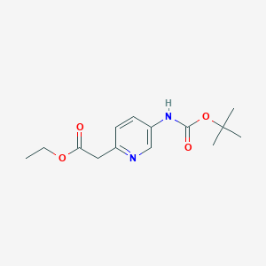 molecular formula C14H20N2O4 B1397745 Ethyl 2-(5-((tert-butoxycarbonyl)amino)pyridin-2-yl)acetate CAS No. 921940-82-1