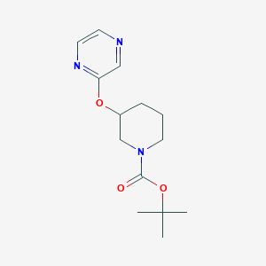 molecular formula C14H21N3O3 B13977452 tert-Butyl 3-(pyrazin-2-yloxy)piperidine-1-carboxylate 