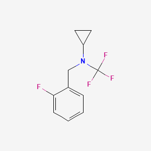 molecular formula C11H11F4N B13977489 N-(2-fluorobenzyl)-N-(trifluoromethyl)cyclopropanamine 