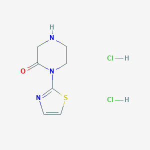 molecular formula C7H11Cl2N3OS B13977551 1-(Thiazol-2-yl)piperazin-2-one dihydrochloride 