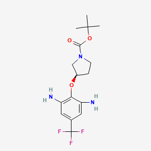 molecular formula C16H22F3N3O3 B1397759 (R)-tert-Butyl 3-(2,6-diamino-4-(trifluoromethyl)-phenoxy)pyrrolidine-1-carboxylate CAS No. 1224096-01-8