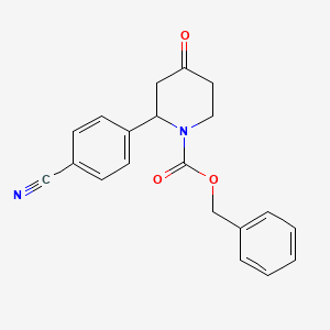 molecular formula C20H18N2O3 B13977599 Benzyl 2-(4-cyanophenyl)-4-oxopiperidine-1-carboxylate 