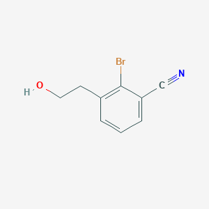 molecular formula C9H8BrNO B13977609 2-Bromo-3-(2-hydroxyethyl)benzonitrile 