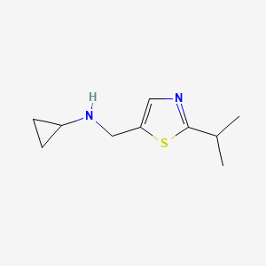 molecular formula C10H16N2S B13977621 N-((2-isopropylthiazol-5-yl)methyl)cyclopropanamine 