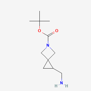 molecular formula C11H20N2O2 B13977697 Tert-butyl 1-(aminomethyl)-5-azaspiro[2.3]hexane-5-carboxylate CAS No. 1375452-73-5