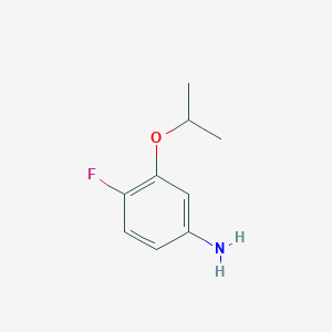 molecular formula C9H12FNO B1397778 4-Fluoro-3-(propan-2-yloxy)aniline CAS No. 1187967-63-0