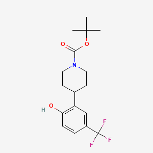 molecular formula C17H22F3NO3 B13977817 Tert-butyl4-[2-hydroxy-5-(trifluoromethyl)phenyl]piperidine-1-carboxylate 