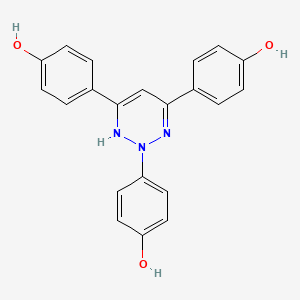 molecular formula C21H17N3O3 B13977832 2,4,6-Tris(4-hydroxyphenyl)triazine 