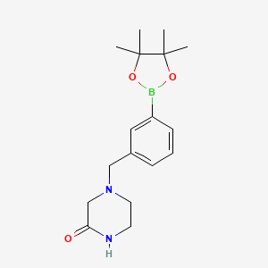 molecular formula C17H25BN2O3 B1397787 4-(3-(4,4,5,5-Tetramethyl-1,3,2-dioxaborolan-2-yl)benzyl)piperazin-2-one CAS No. 883738-21-4