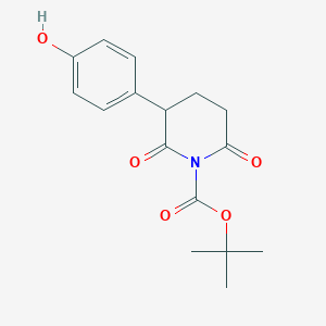 molecular formula C16H19NO5 B13977925 tert-Butyl 3-(4-hydroxyphenyl)-2,6-dioxopiperidine-1-carboxylate 