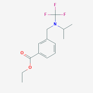 molecular formula C14H18F3NO2 B13977932 Ethyl 3-((isopropyl(trifluoromethyl)amino)methyl)benzoate 