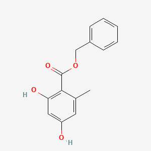 molecular formula C15H14O4 B13977951 Benzoic acid, 2,4-dihydroxy-6-methyl-, phenylmethyl ester CAS No. 38862-71-4