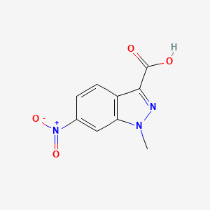 molecular formula C9H7N3O4 B1397798 1-Methyl-6-nitro-1H-indazole-3-carboxylic acid CAS No. 1058740-77-4