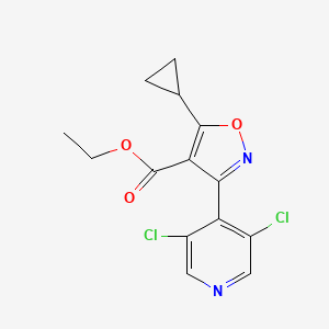 Ethyl 5-cyclopropyl-3-(3,5-dichloro-4-pyridinyl)-4-isoxazolecarboxylate