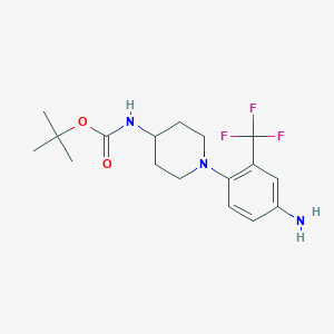 molecular formula C17H24F3N3O2 B13978014 Tert-butyl 1-(4-amino-2-(trifluoromethyl)phenyl)piperidin-4-ylcarbamate 